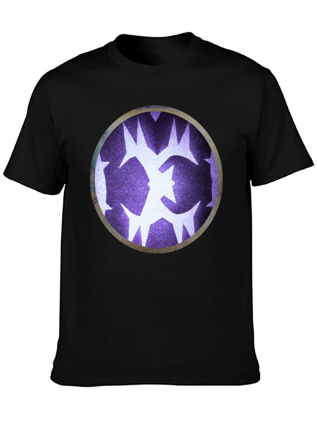 Abstract Circle Graphic Print Black T-Shirt
