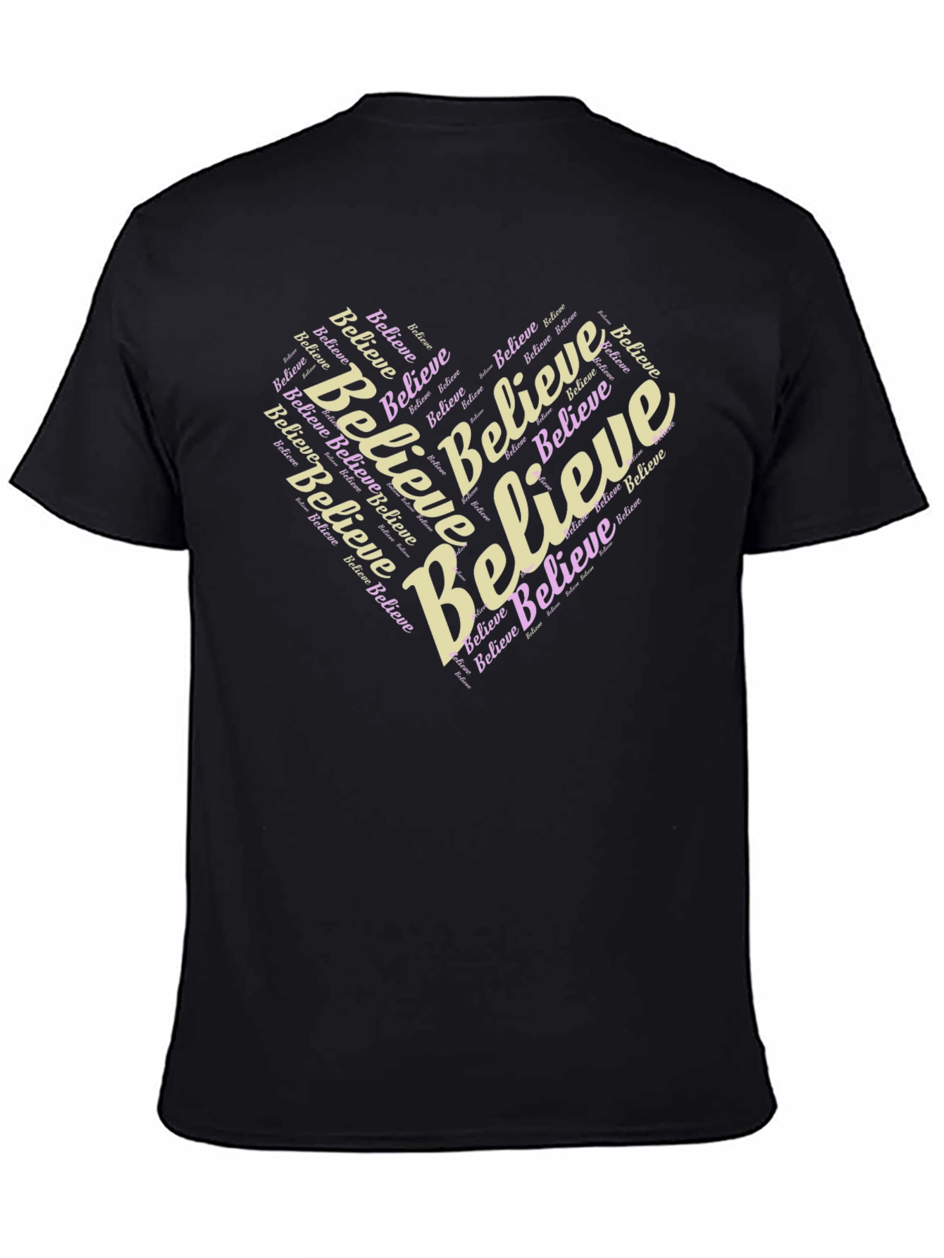 Believe Heart Graphic Black T-Shirt