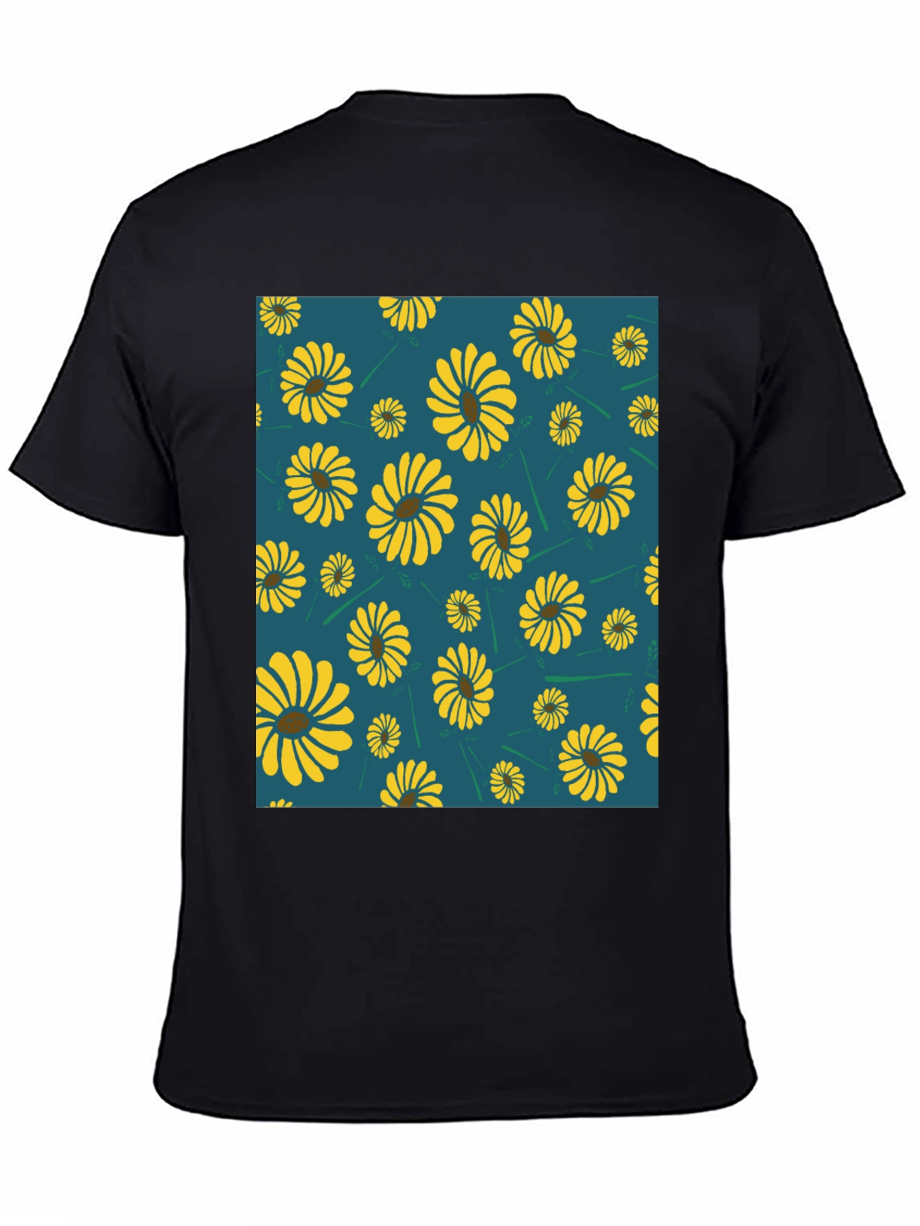Sunflower Pattern Graphic Tee - Modern Casual Style
