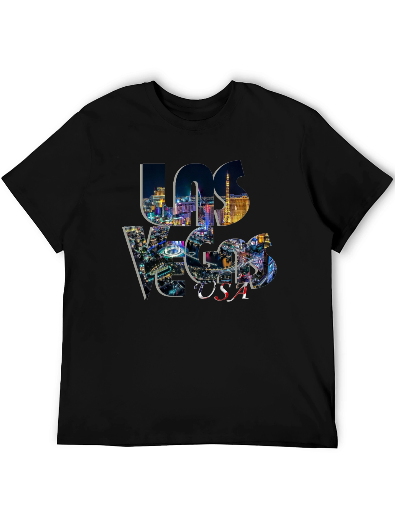 Las Vegas USA Graphic Black T-Shirt