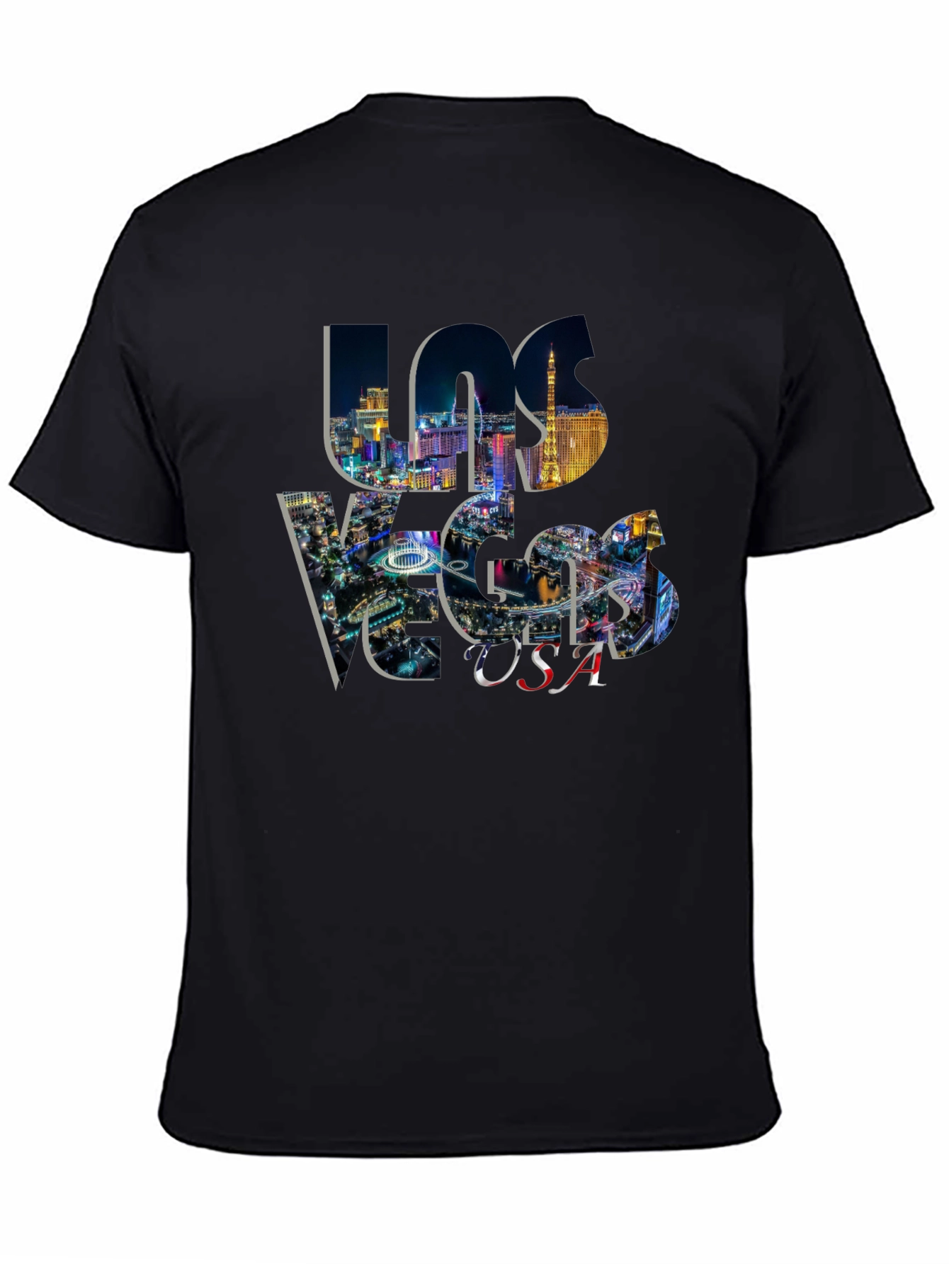 Las Vegas USA Graphic Black T-Shirt