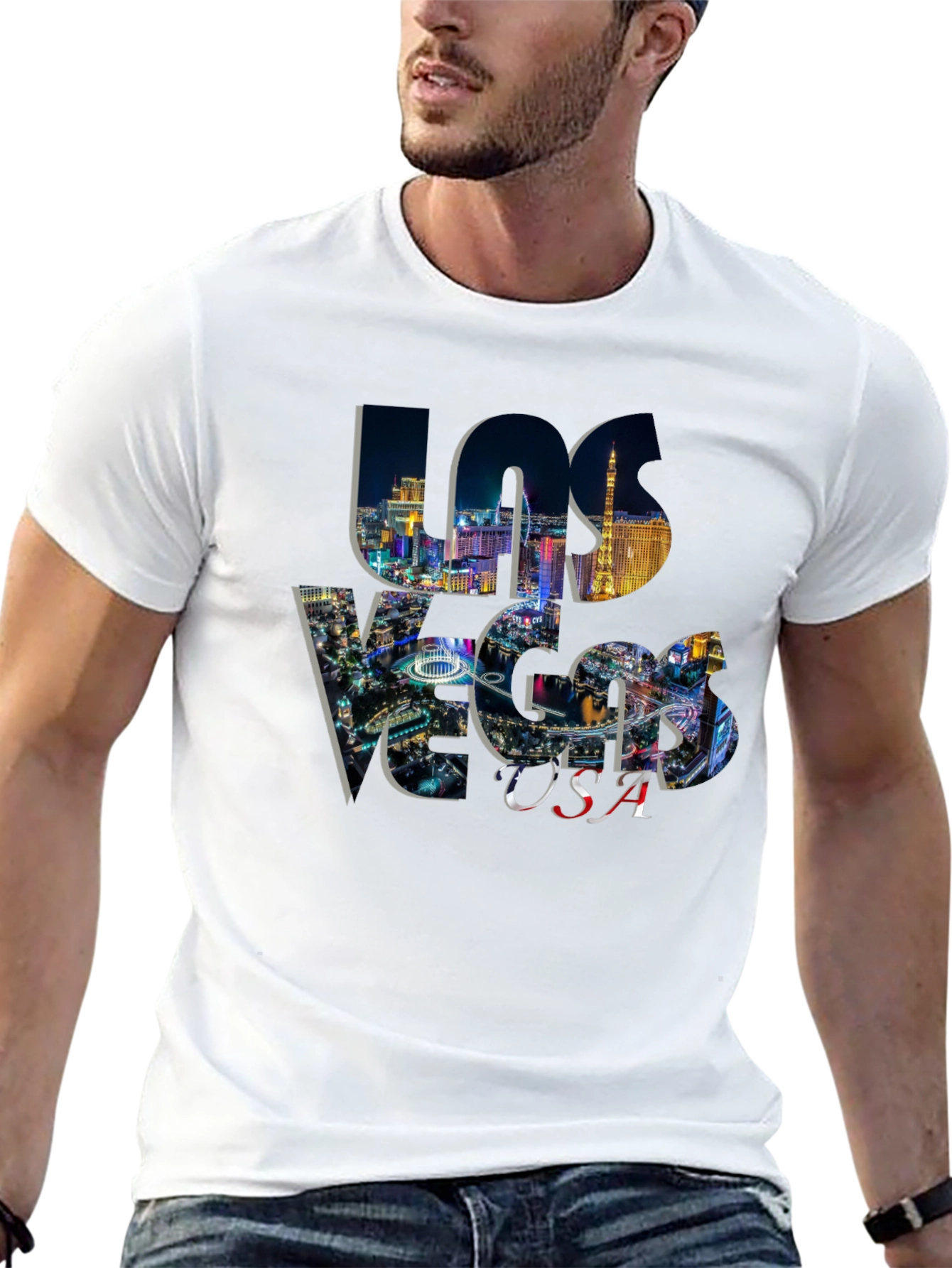 Las Vegas USA Graphic Black T-Shirt
