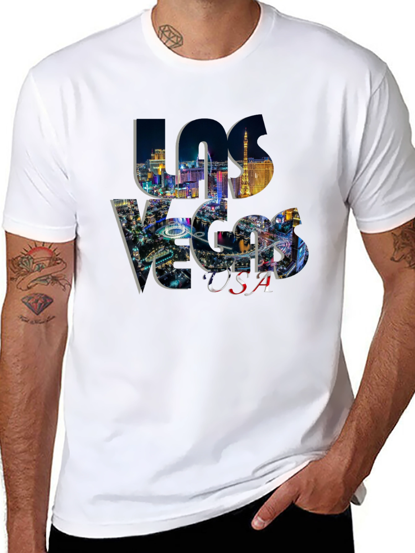 Las Vegas USA Graphic Black T-Shirt