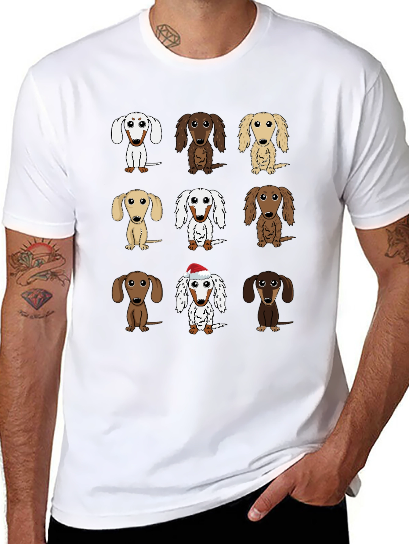 Dachshund Dog Breed T-Shirt - Cute Cartoon Wiener Dogs