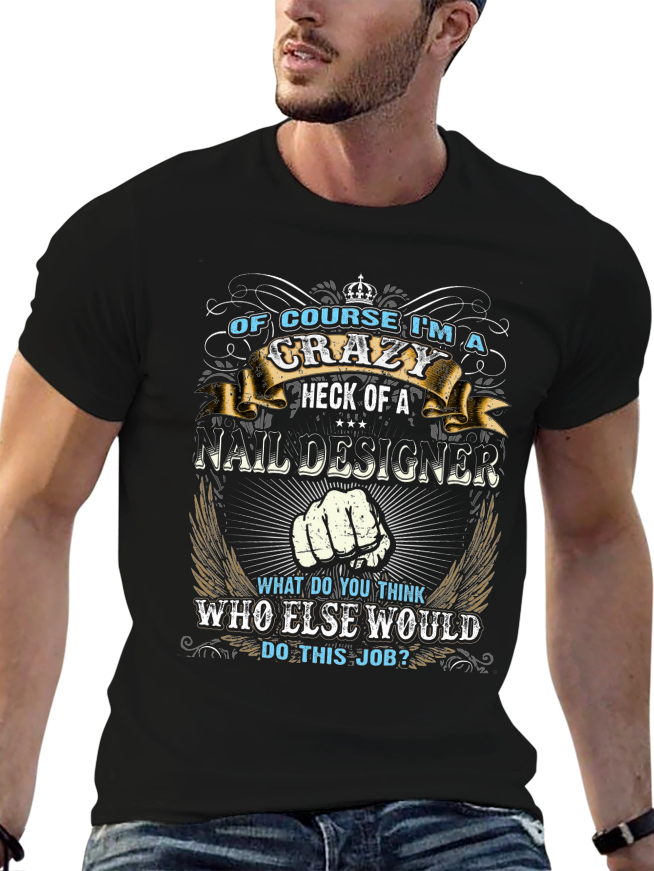 Crazy Nail Designer Graphic T-Shirt
