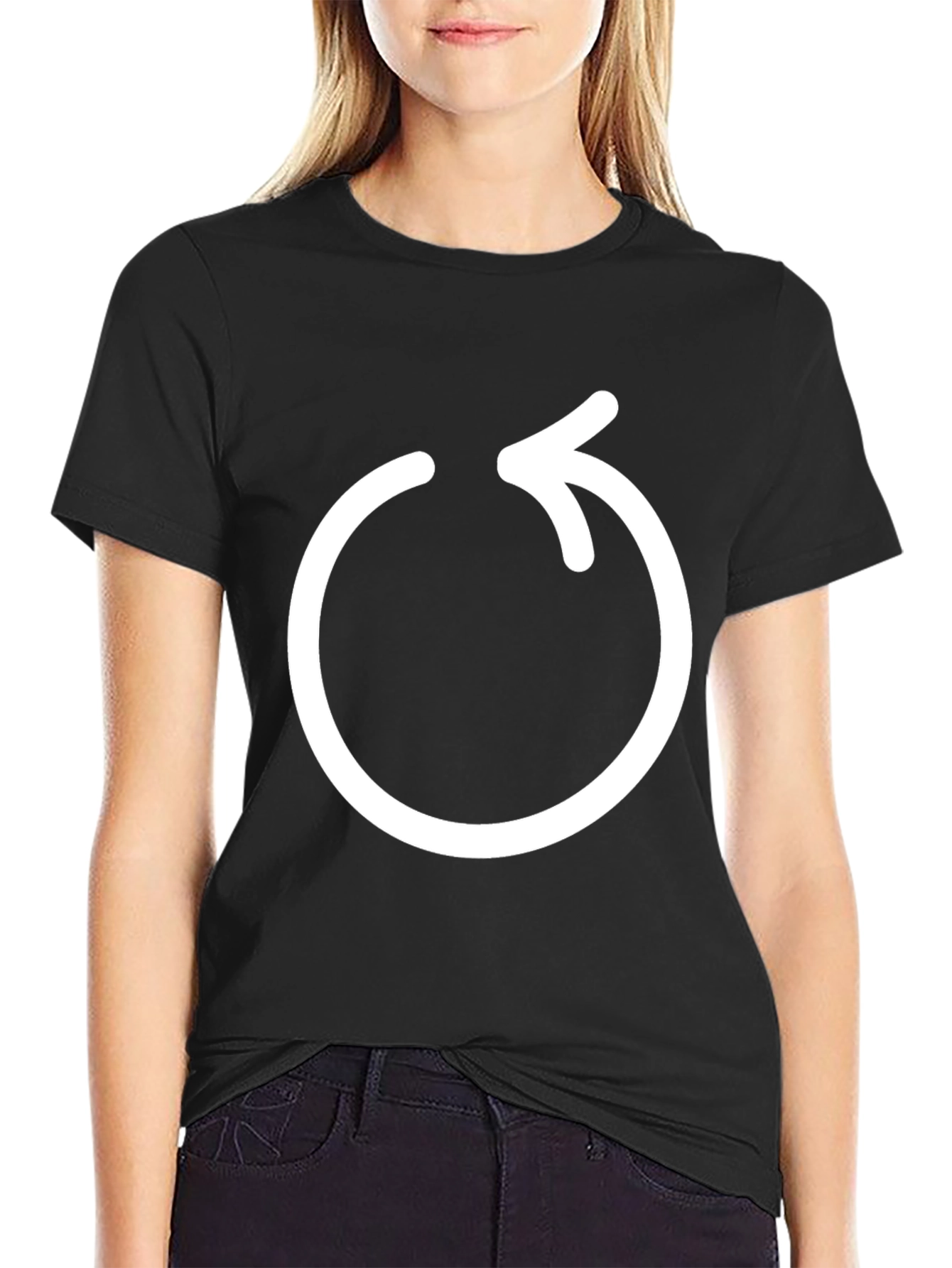 Circular Arrow Graphic Black T-Shirt