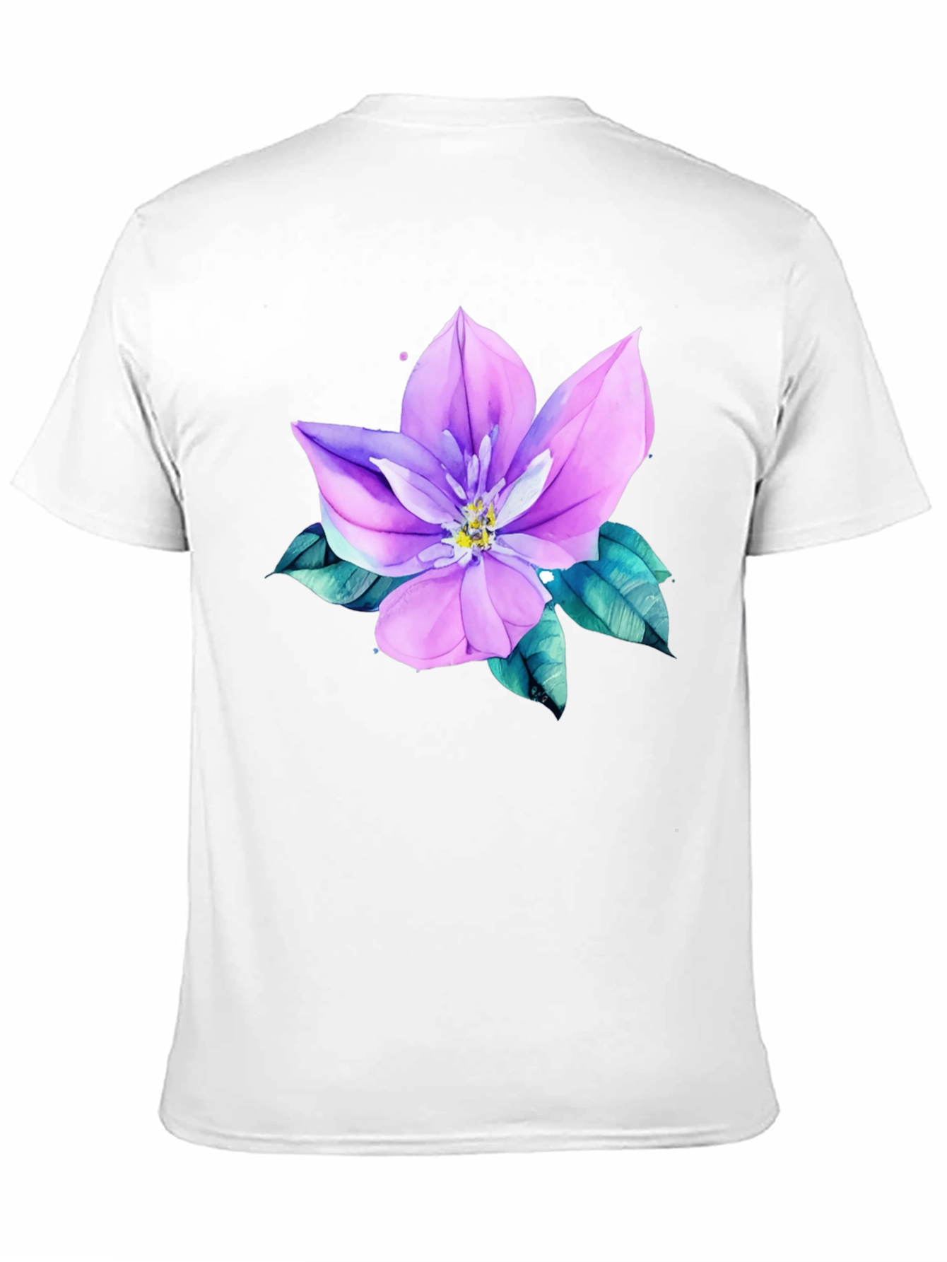 Floral Print Mens Black Tee