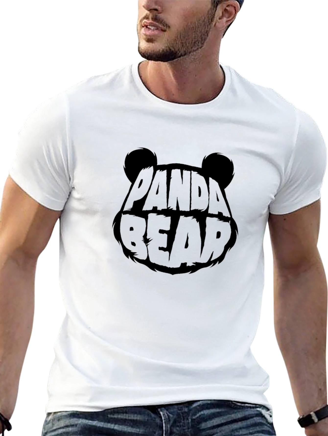 Panda Bear Graphic Black T-Shirt