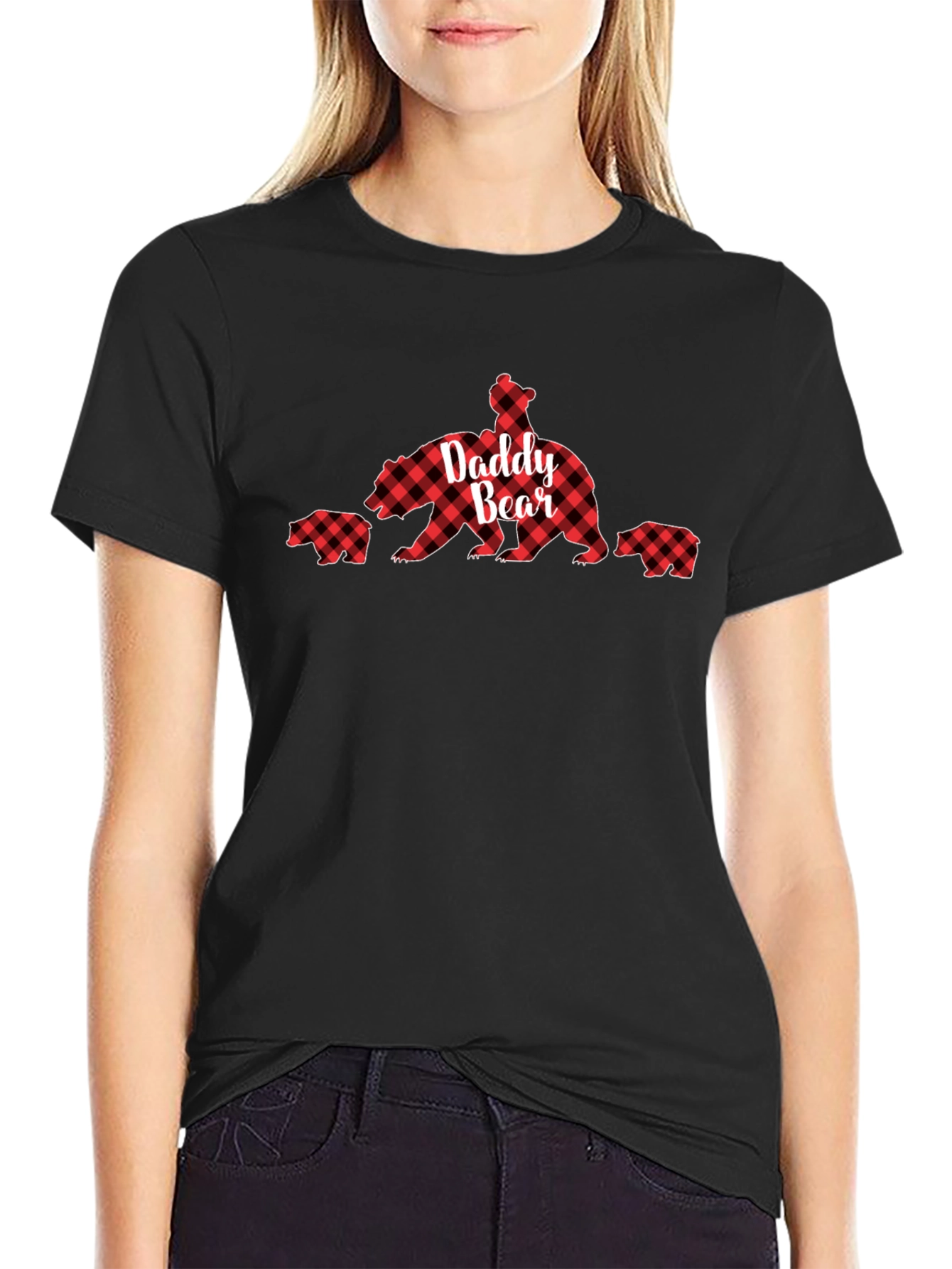 Daddy Bear Plaid T-Shirt - Family Matching Apparel