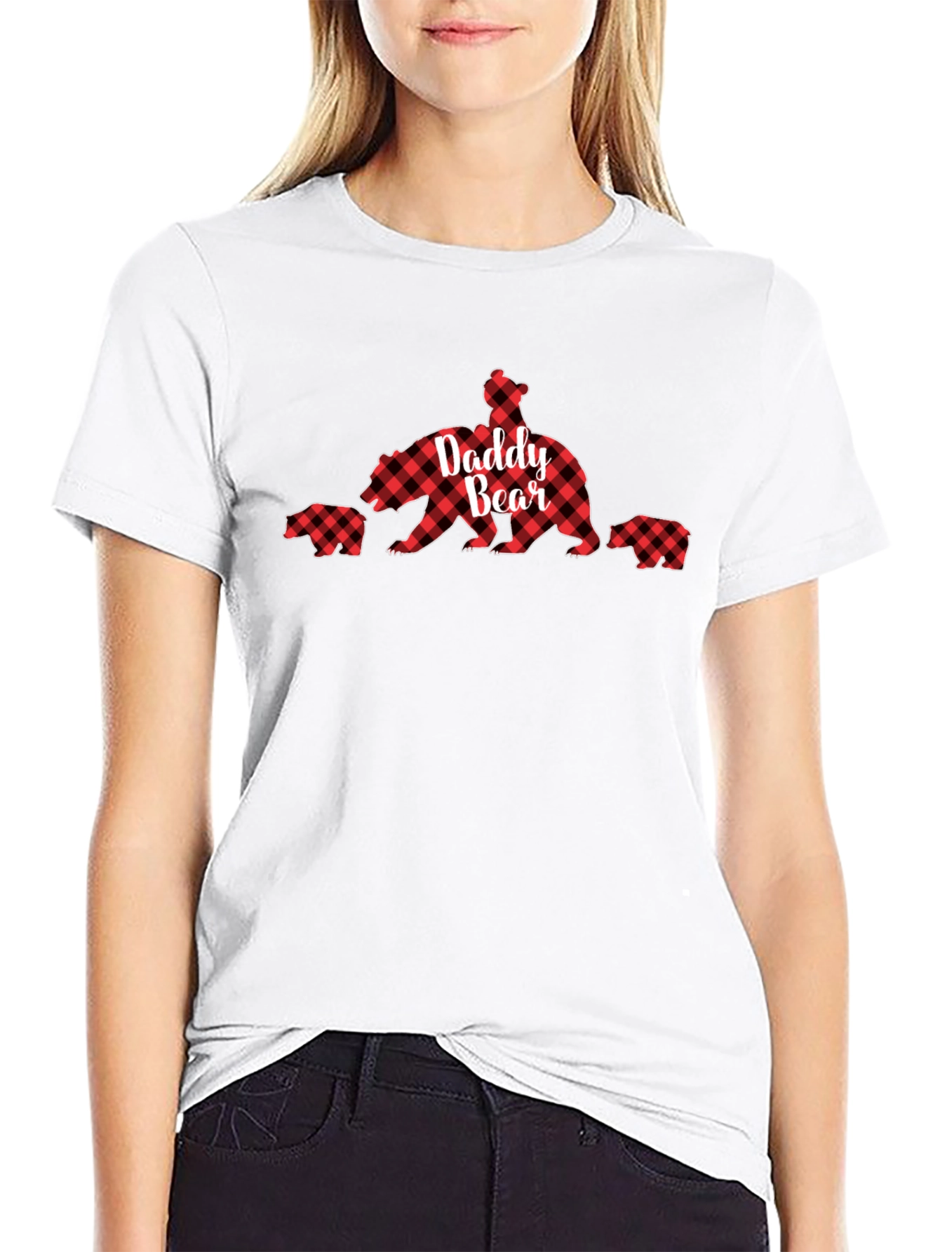 Daddy Bear Plaid T-Shirt - Family Matching Apparel