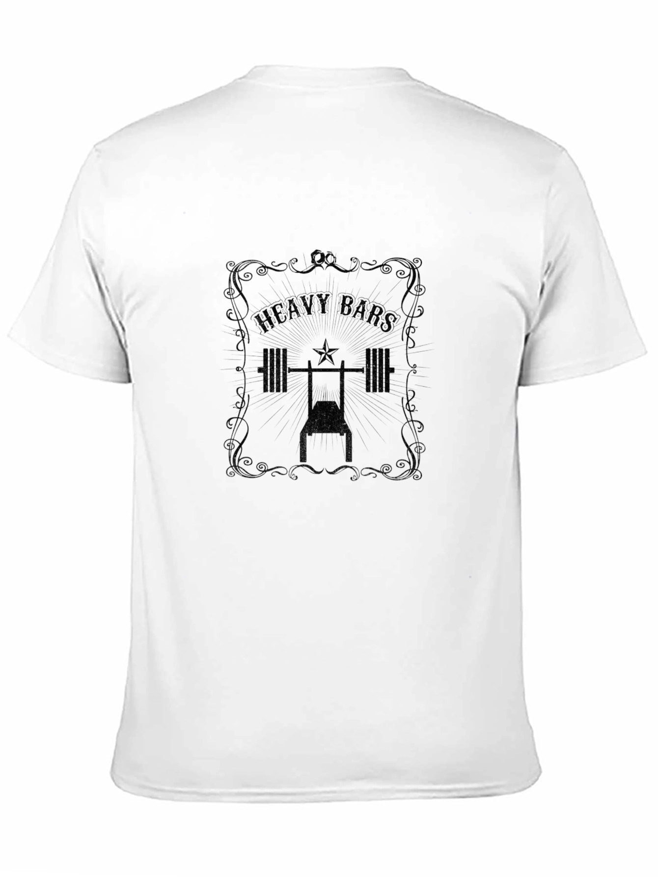 Heavy Bars Graphic Tee - Black Cotton Gym Shirt
