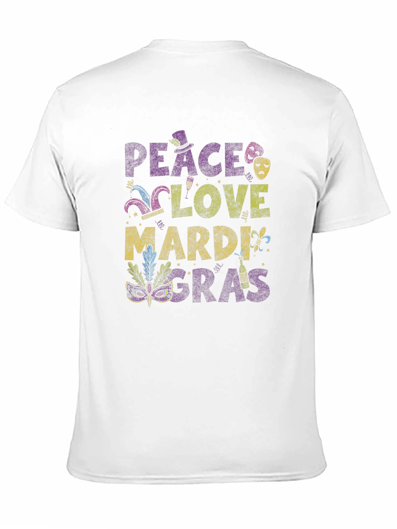 Peace Love Mardi Gras Graphic Tee