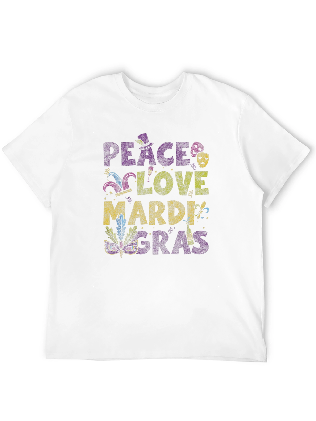 Peace Love Mardi Gras Graphic Tee