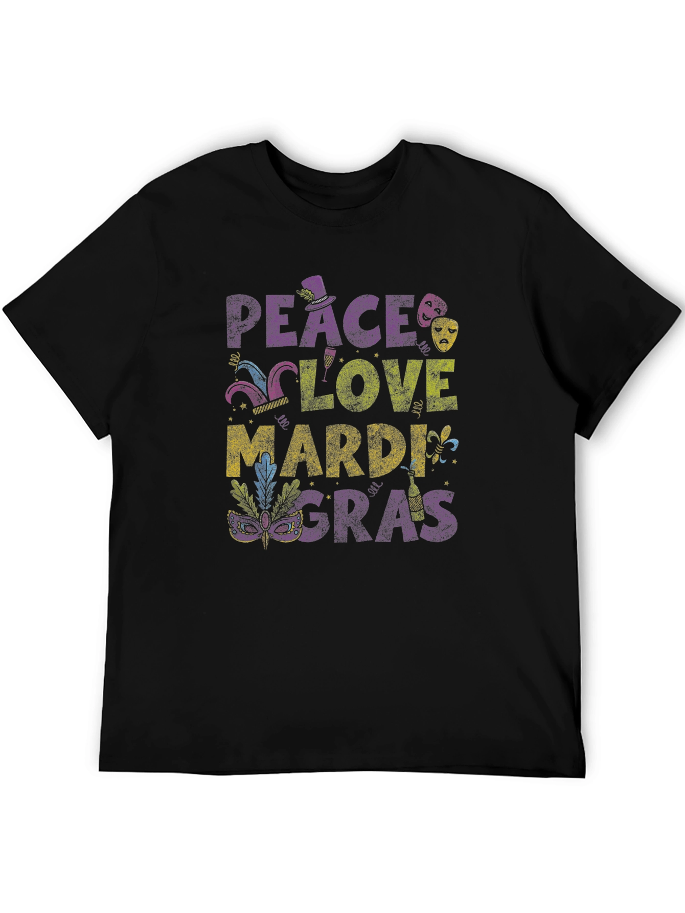 Peace Love Mardi Gras Graphic Tee