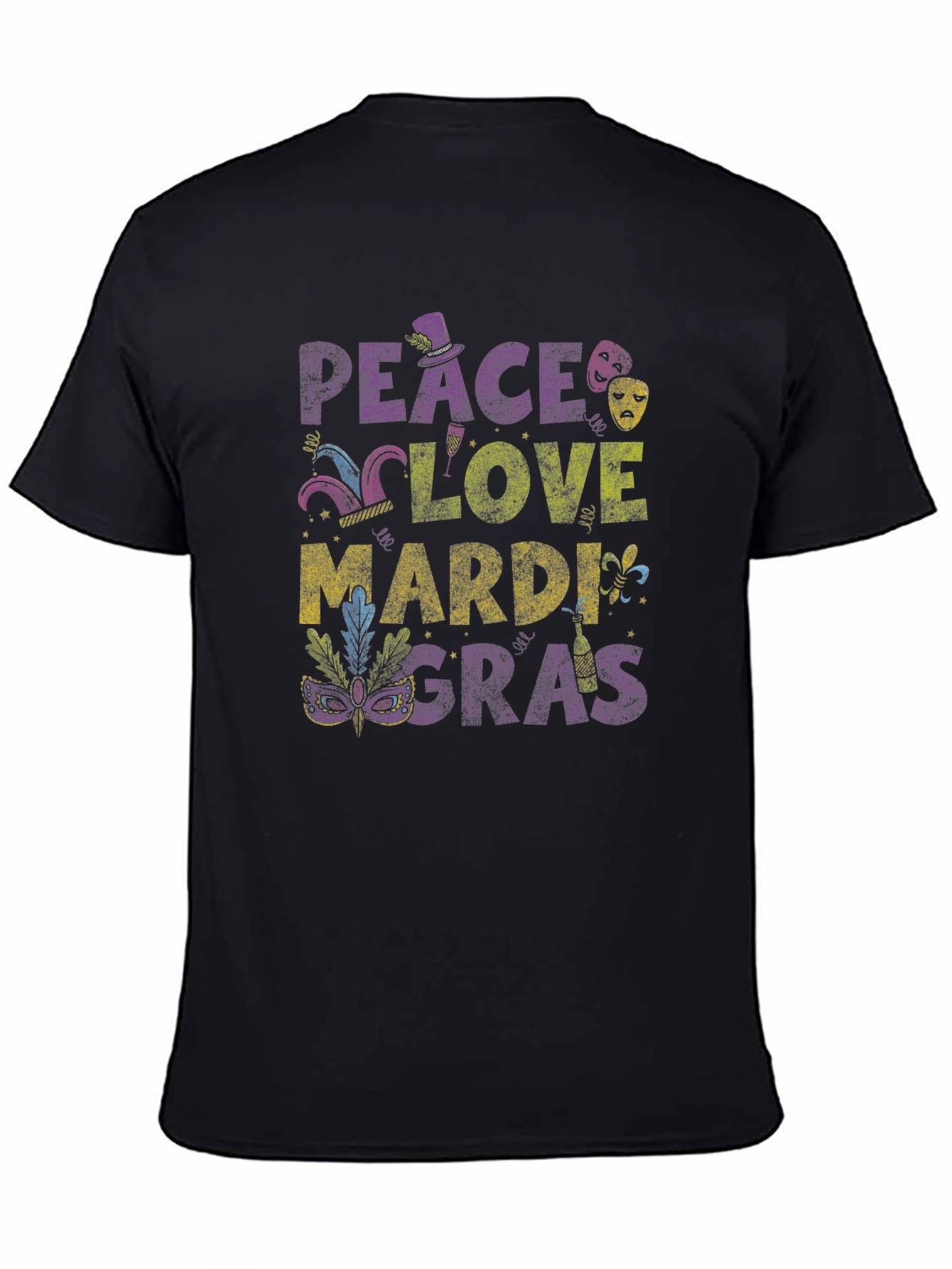 Peace Love Mardi Gras Graphic Tee