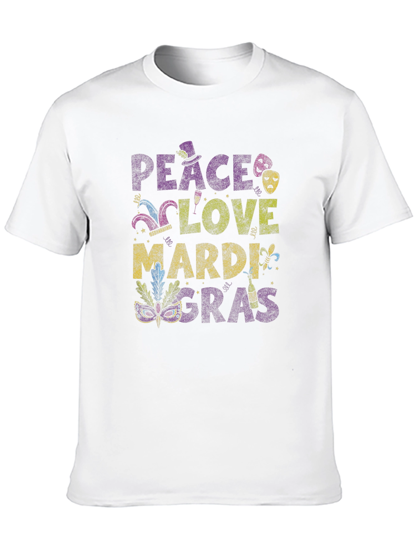 Peace Love Mardi Gras Graphic Tee