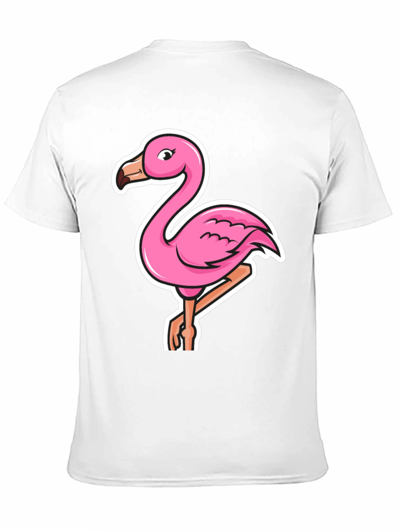 Pink Flamingo Graphic Tee - Casual Black T-Shirt
