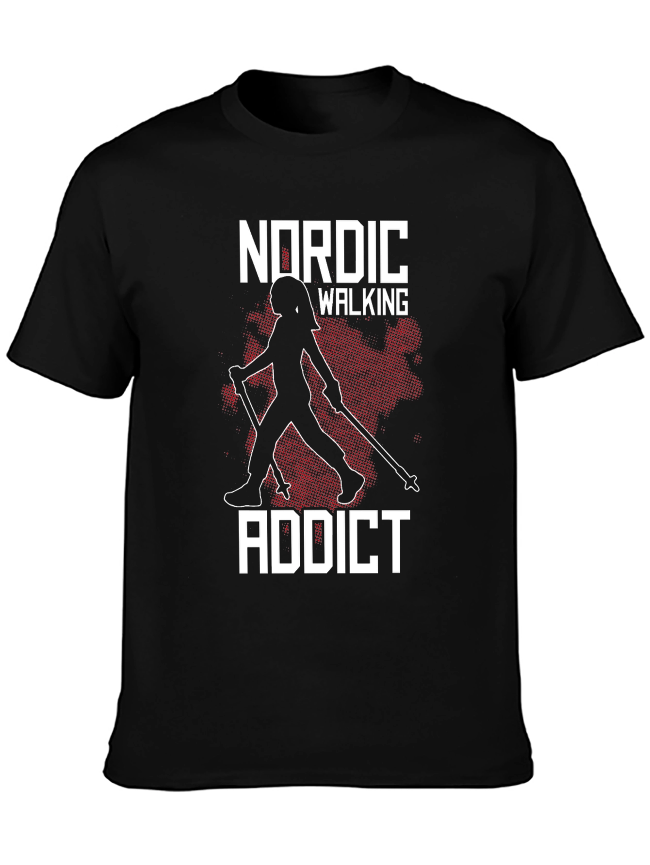 Nordic Walking Addict Black T-Shirt