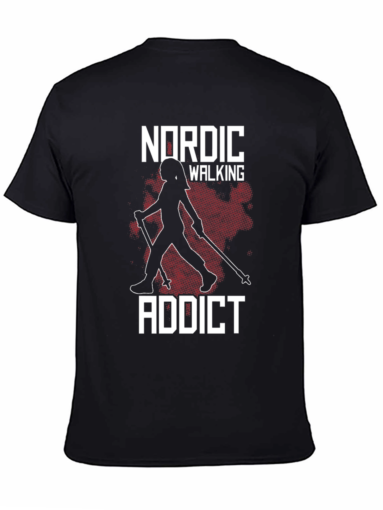 Nordic Walking Addict Black T-Shirt