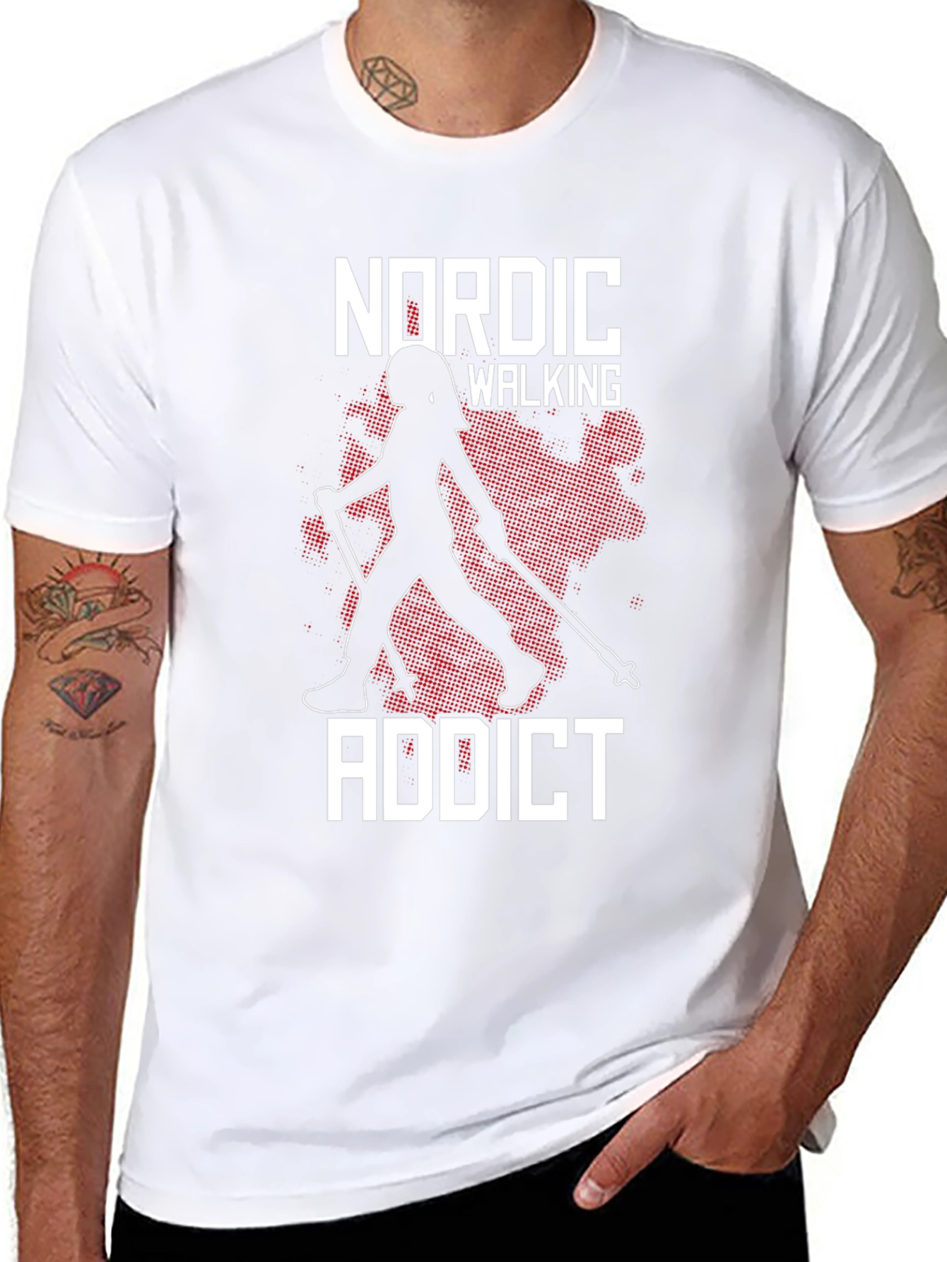 Nordic Walking Addict Black T-Shirt