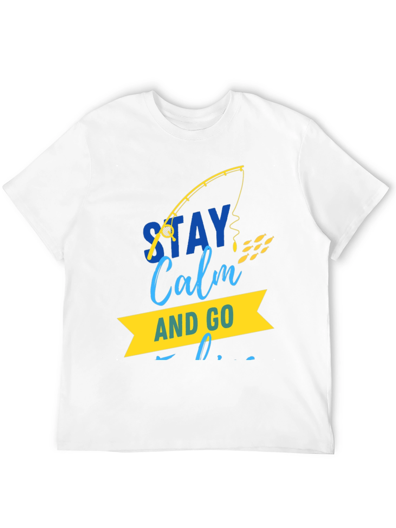 Stay Calm and Go Fishing Graphic Tee - Black