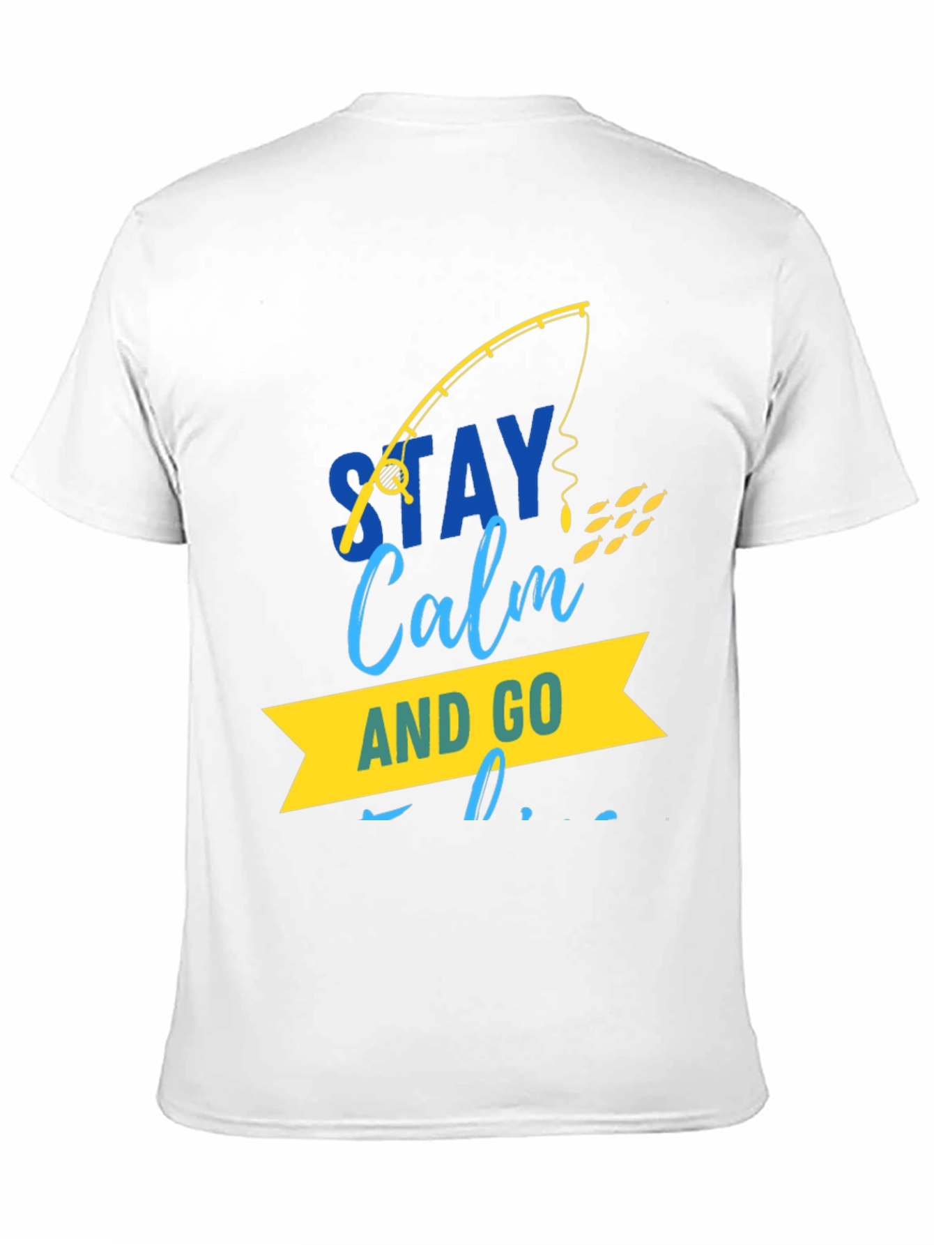 Stay Calm and Go Fishing Graphic Tee - Black