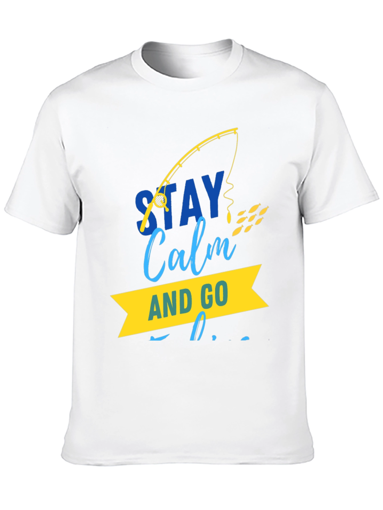 Stay Calm and Go Fishing Graphic Tee - Black