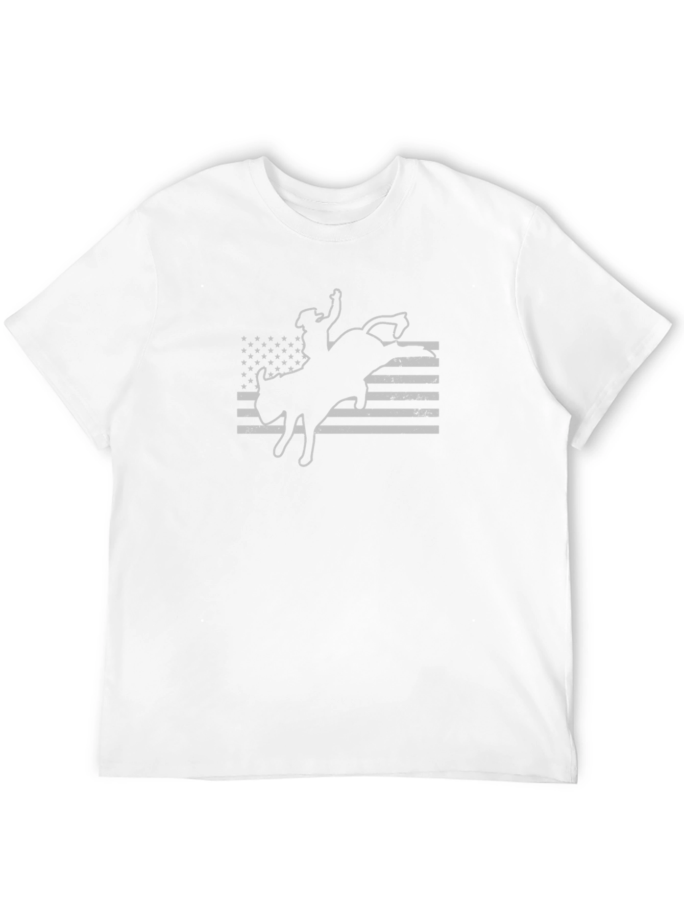 Cowboy Bull Riding US Flag Graphic T-Shirt