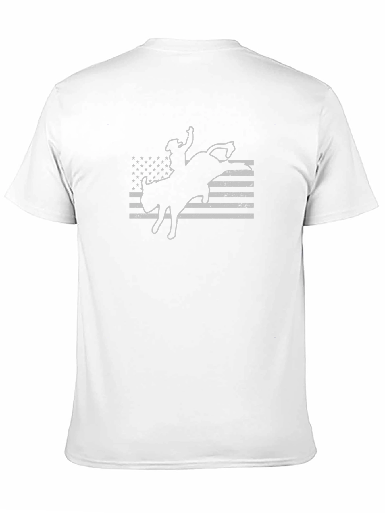 Cowboy Bull Riding US Flag Graphic T-Shirt
