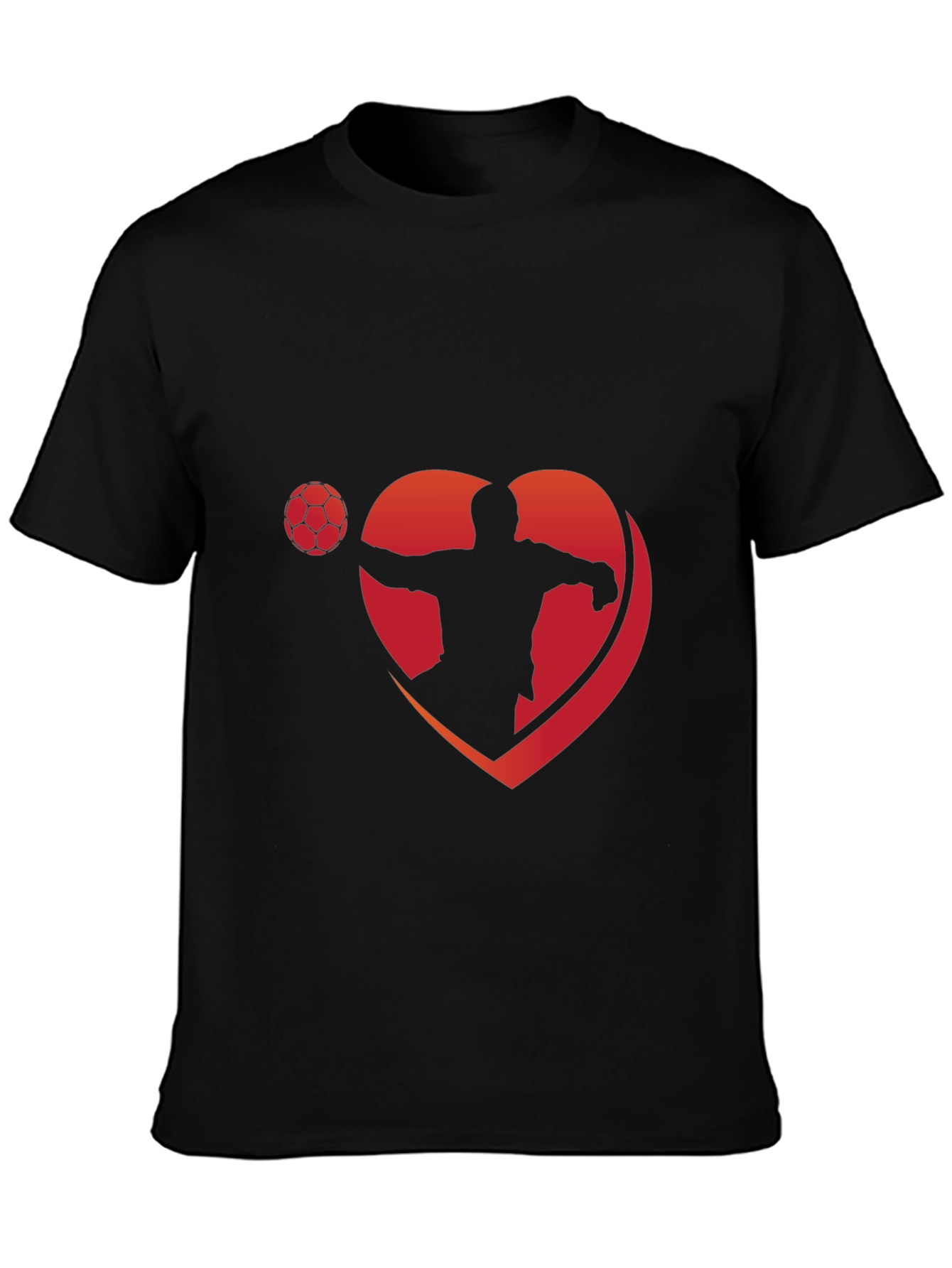 Love Soccer T-Shirt - Black Heart Design