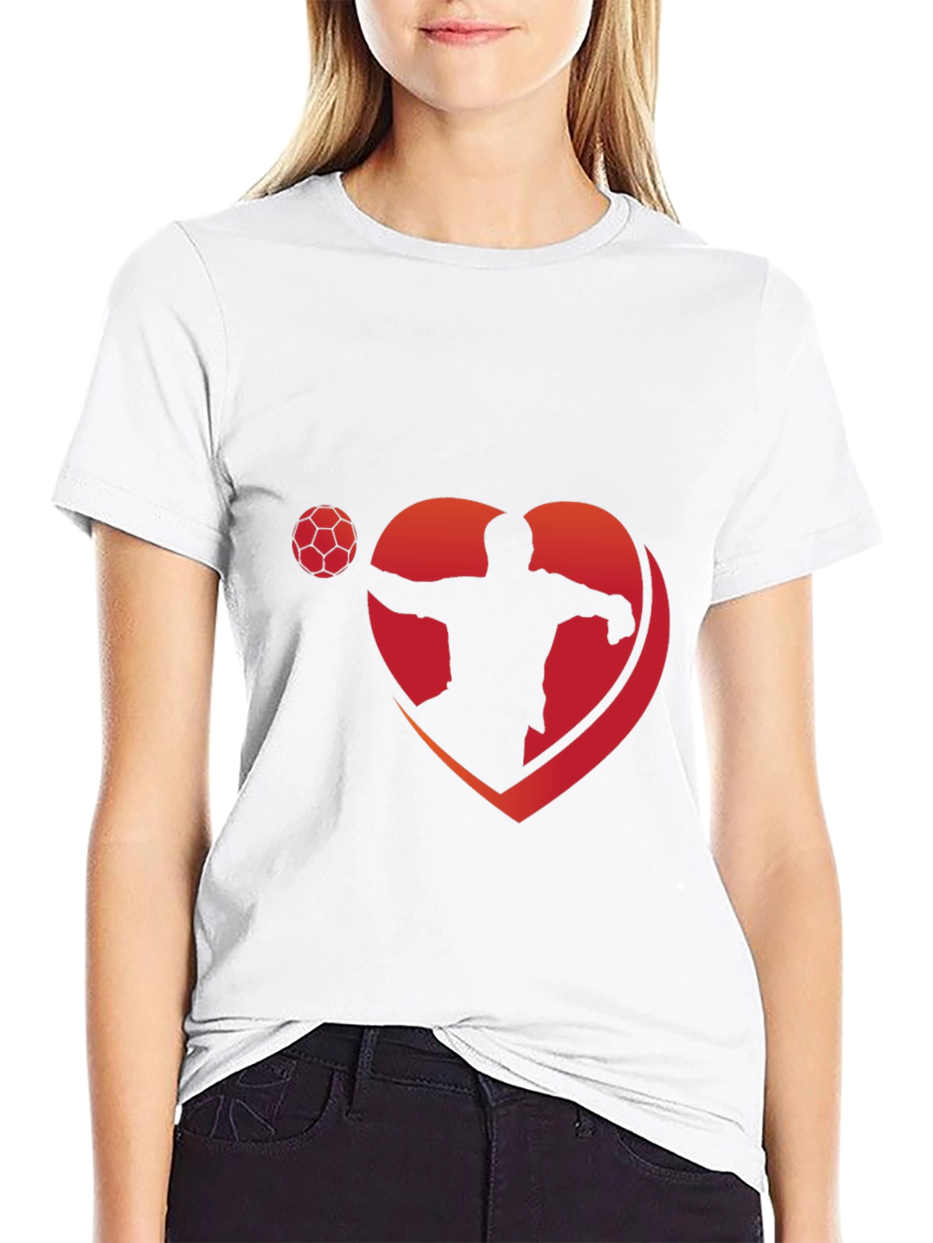Love Soccer T-Shirt - Black Heart Design