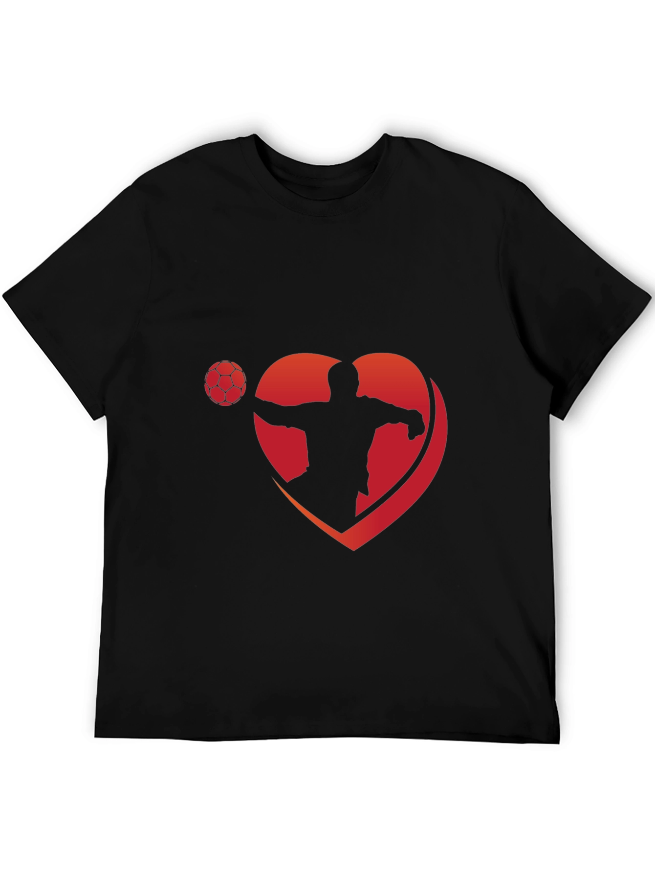 Love Soccer T-Shirt - Black Heart Design