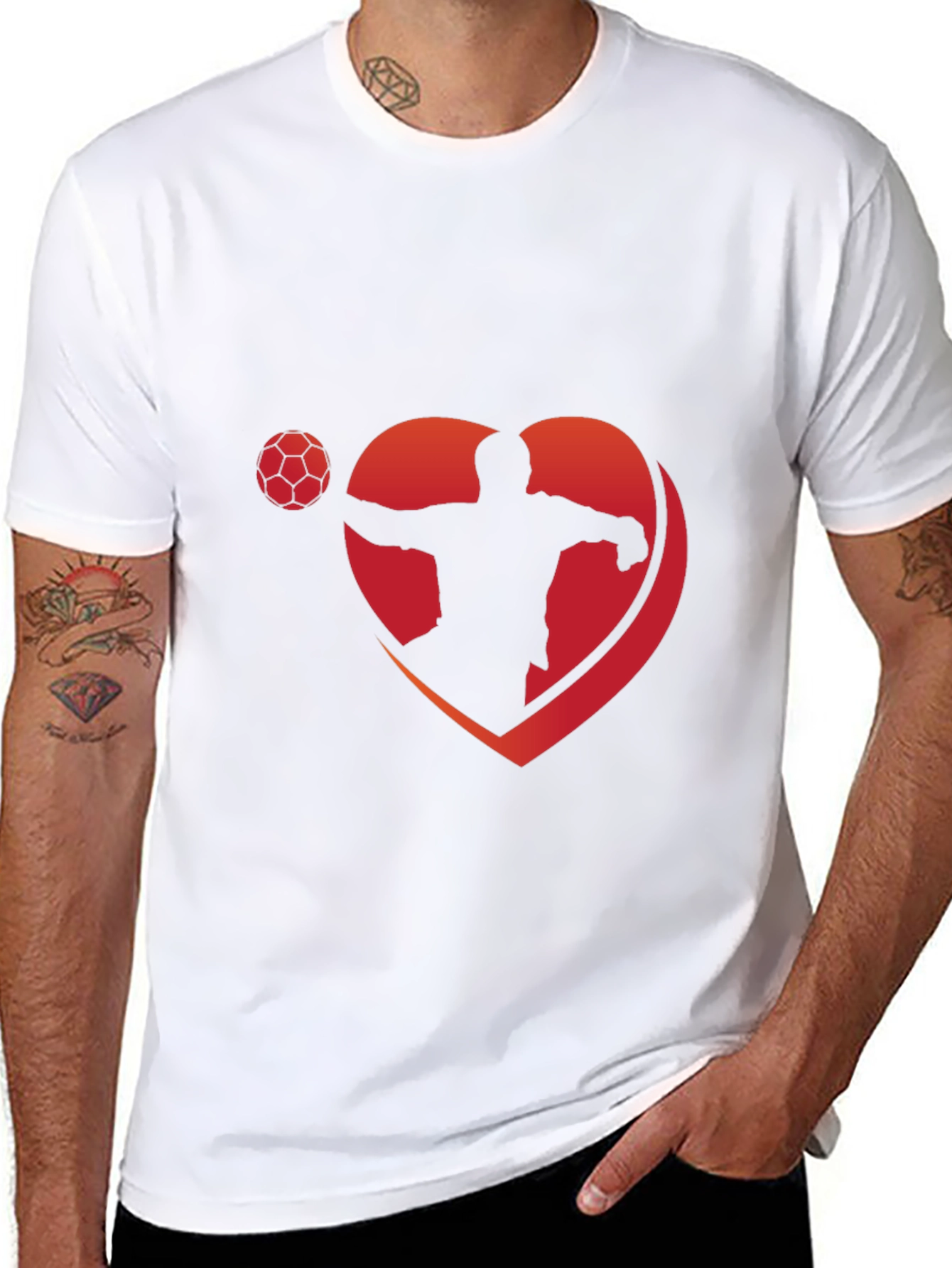 Love Soccer T-Shirt - Black Heart Design