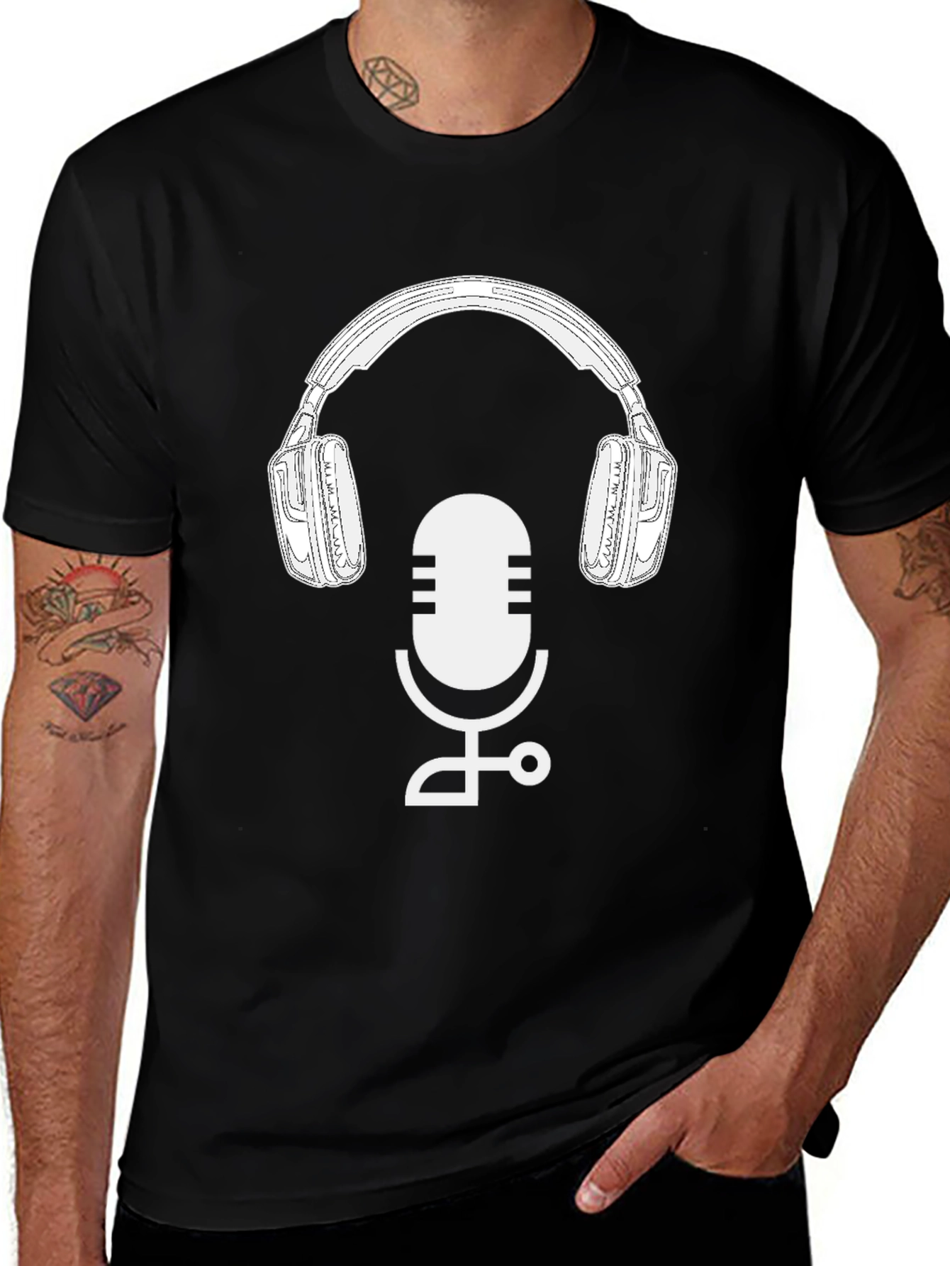Podcast Ready T-Shirt: Mic & Headphone Graphic Tee