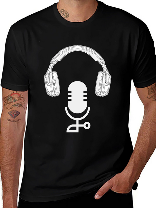 Podcast Ready T-Shirt: Mic & Headphone Graphic Tee