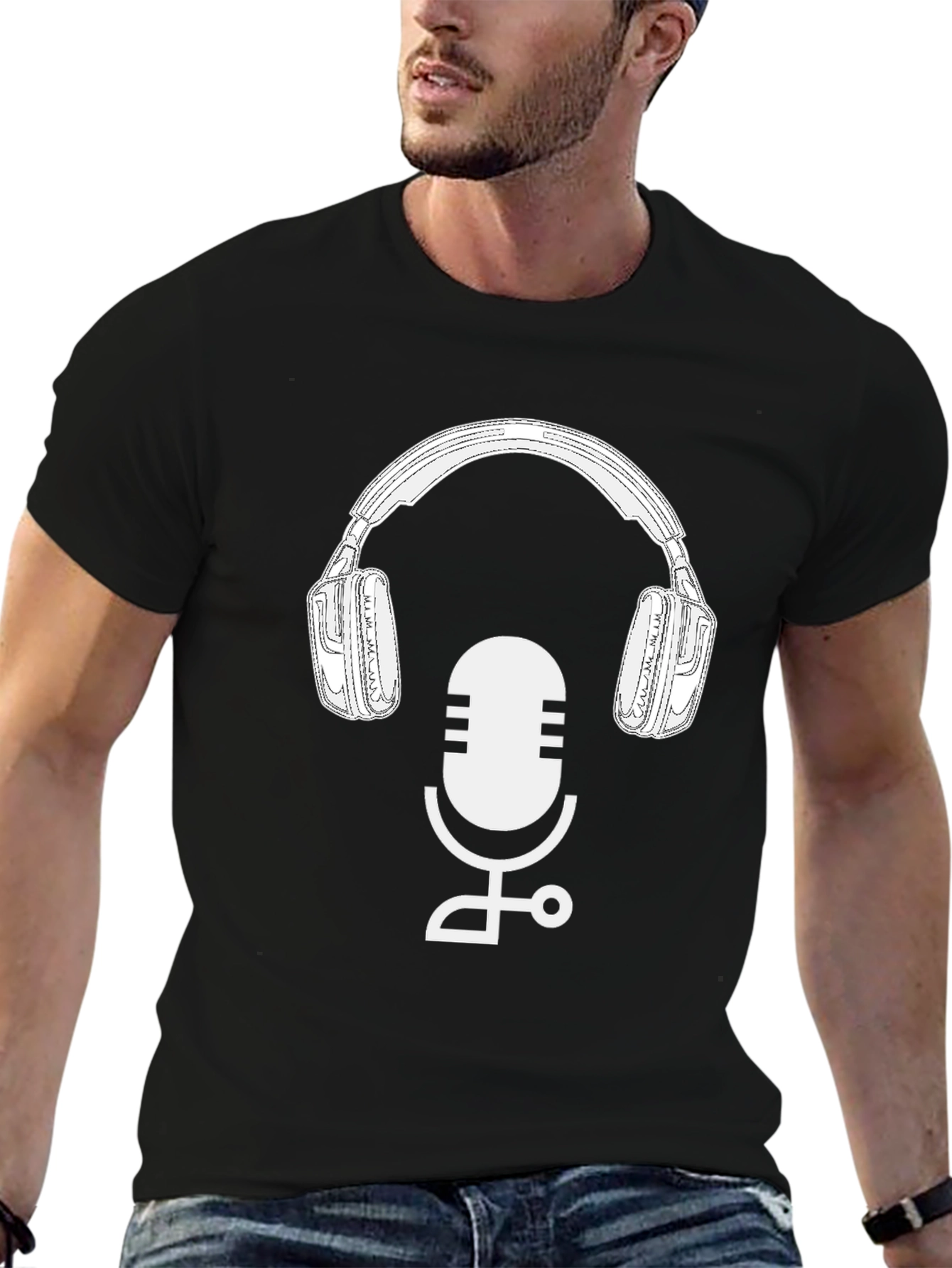 Podcast Ready T-Shirt: Mic & Headphone Graphic Tee