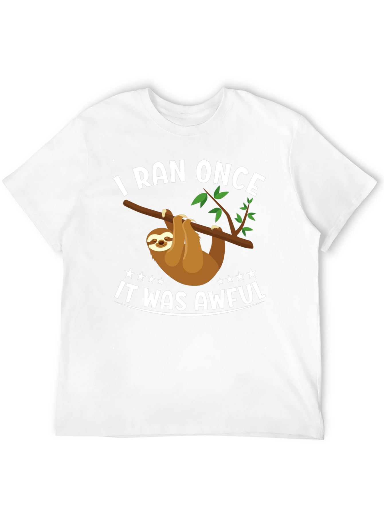 I Ran Once Sloth T-Shirt - Funny Graphic Tee