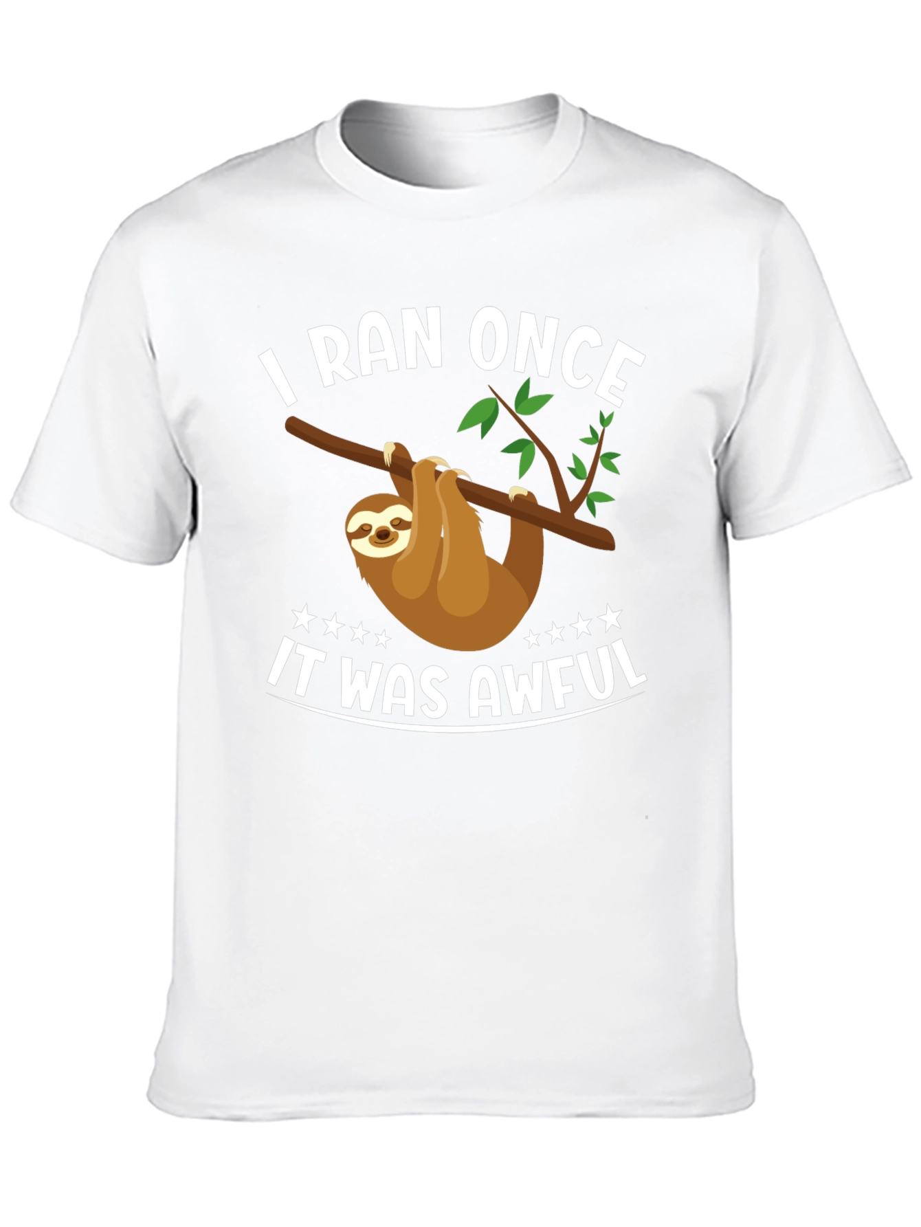 I Ran Once Sloth T-Shirt - Funny Graphic Tee