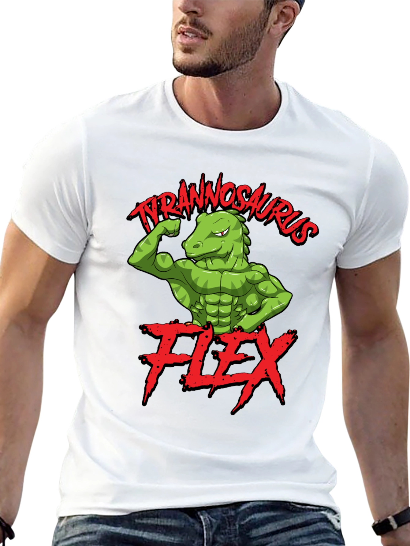 Tyrannosaurus Flex T-Shirt - Gym Dino Tee