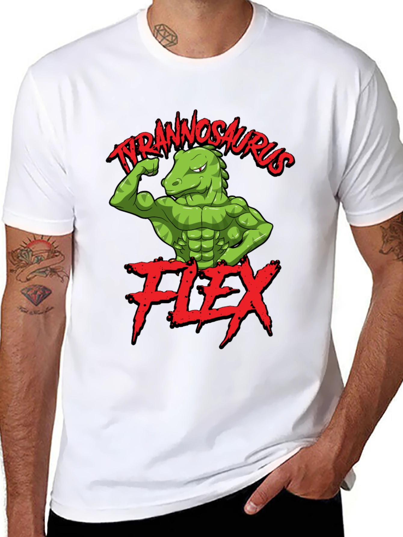 Tyrannosaurus Flex T-Shirt - Gym Dino Tee