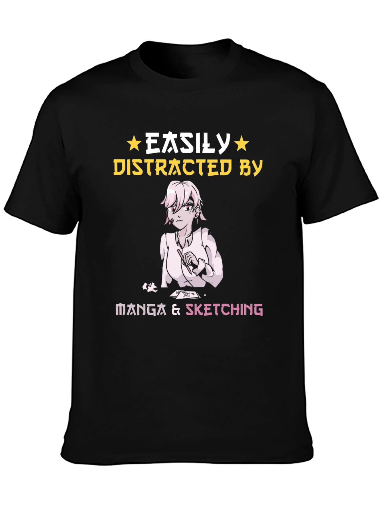 Easily Distracted by Manga & Sketching T-Shirt