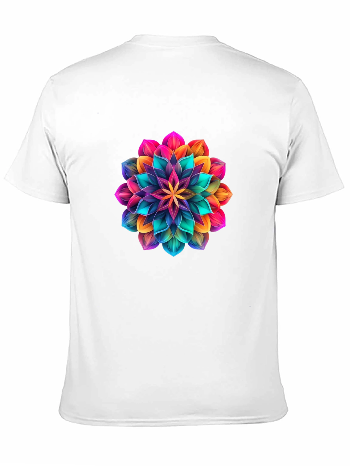 Mens Black T-Shirt with Vibrant Floral Design