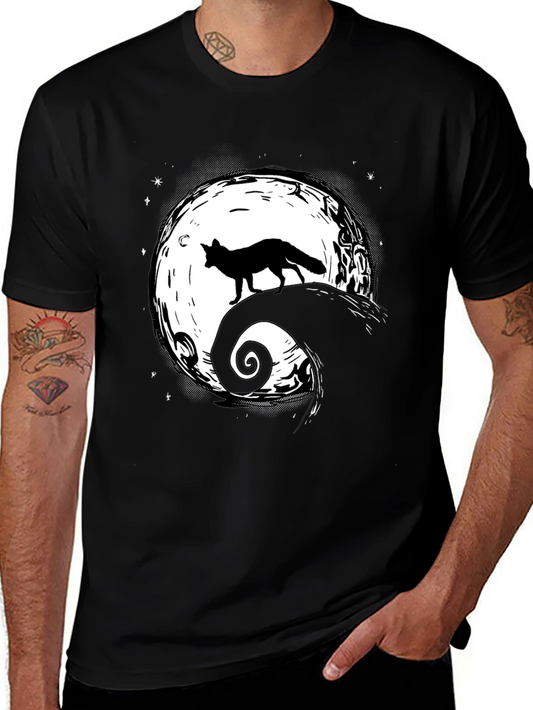 Fox Moon Graphic Tee - Unisex Black T-Shirt