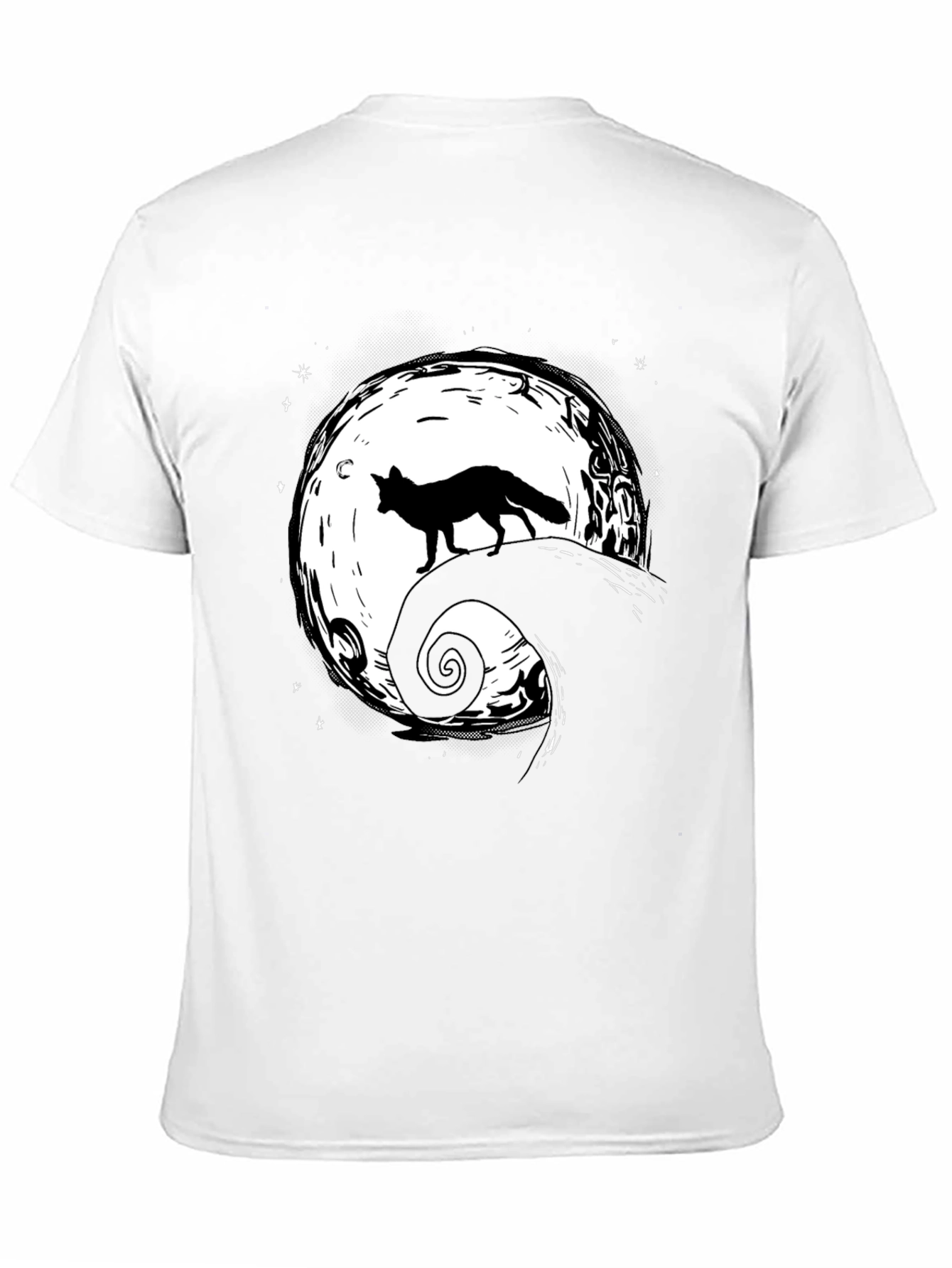 Fox Moon Graphic Tee - Unisex Black T-Shirt