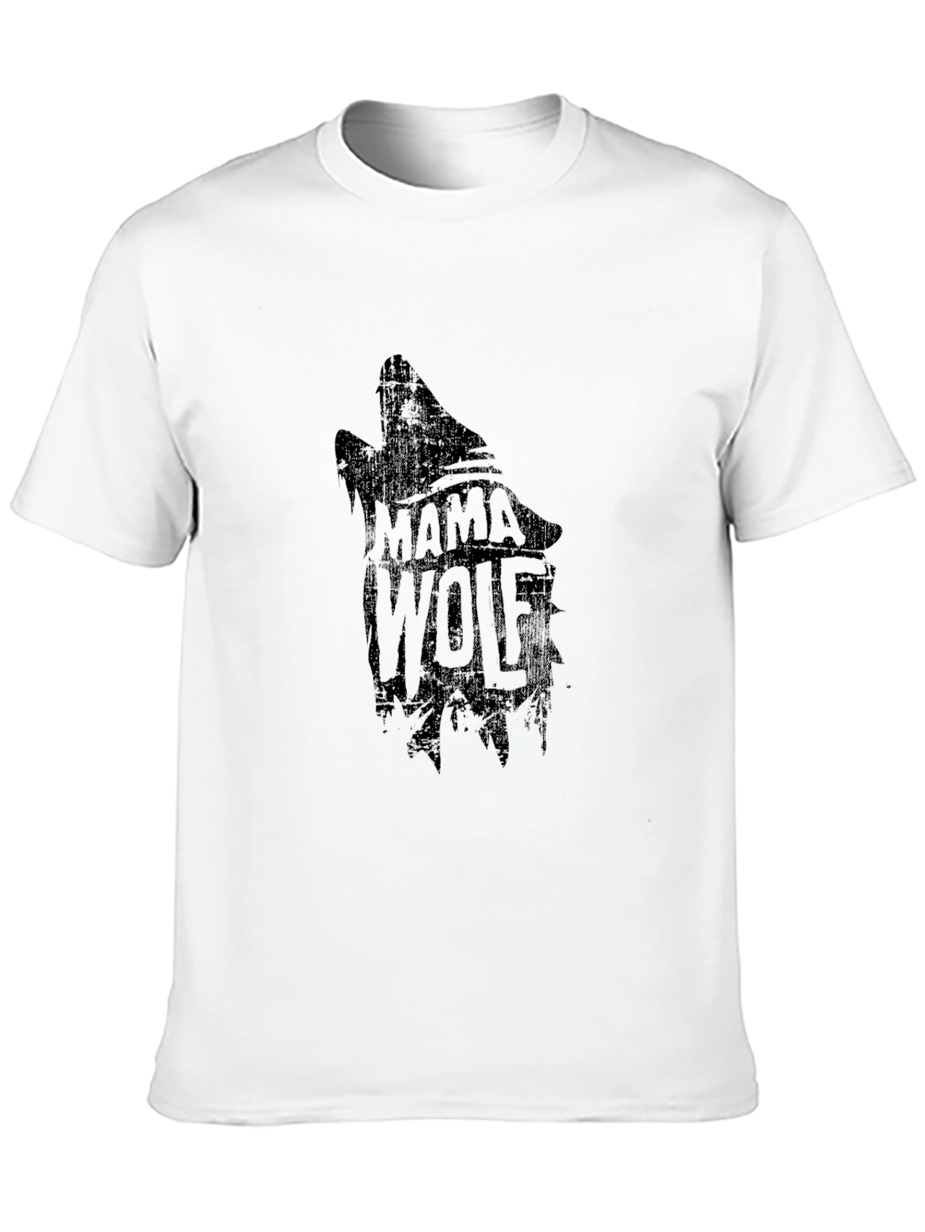 Mama Wolf Graphic Tee - Black Cotton T-Shirt