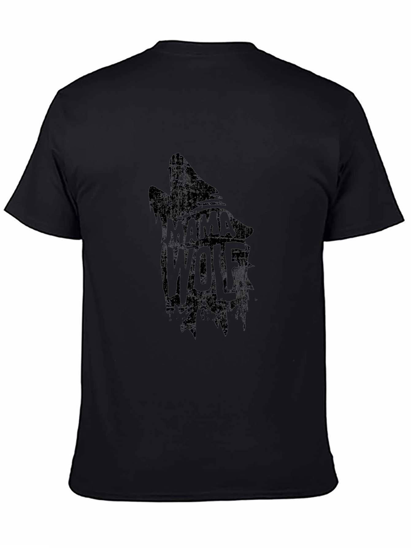Mama Wolf Graphic Tee - Black Cotton T-Shirt