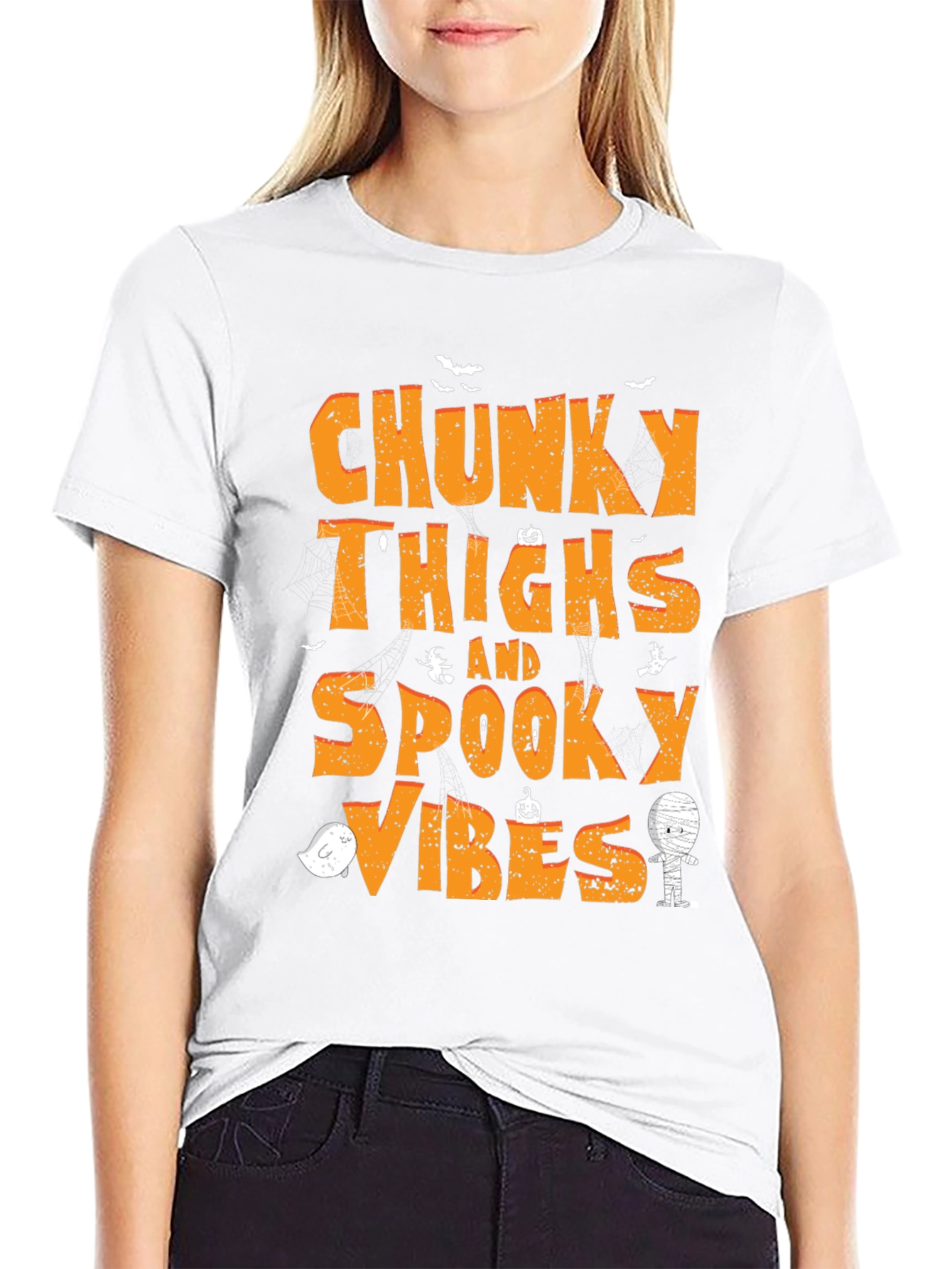 Chunky Thighs & Spooky Vibes Halloween T-Shirt