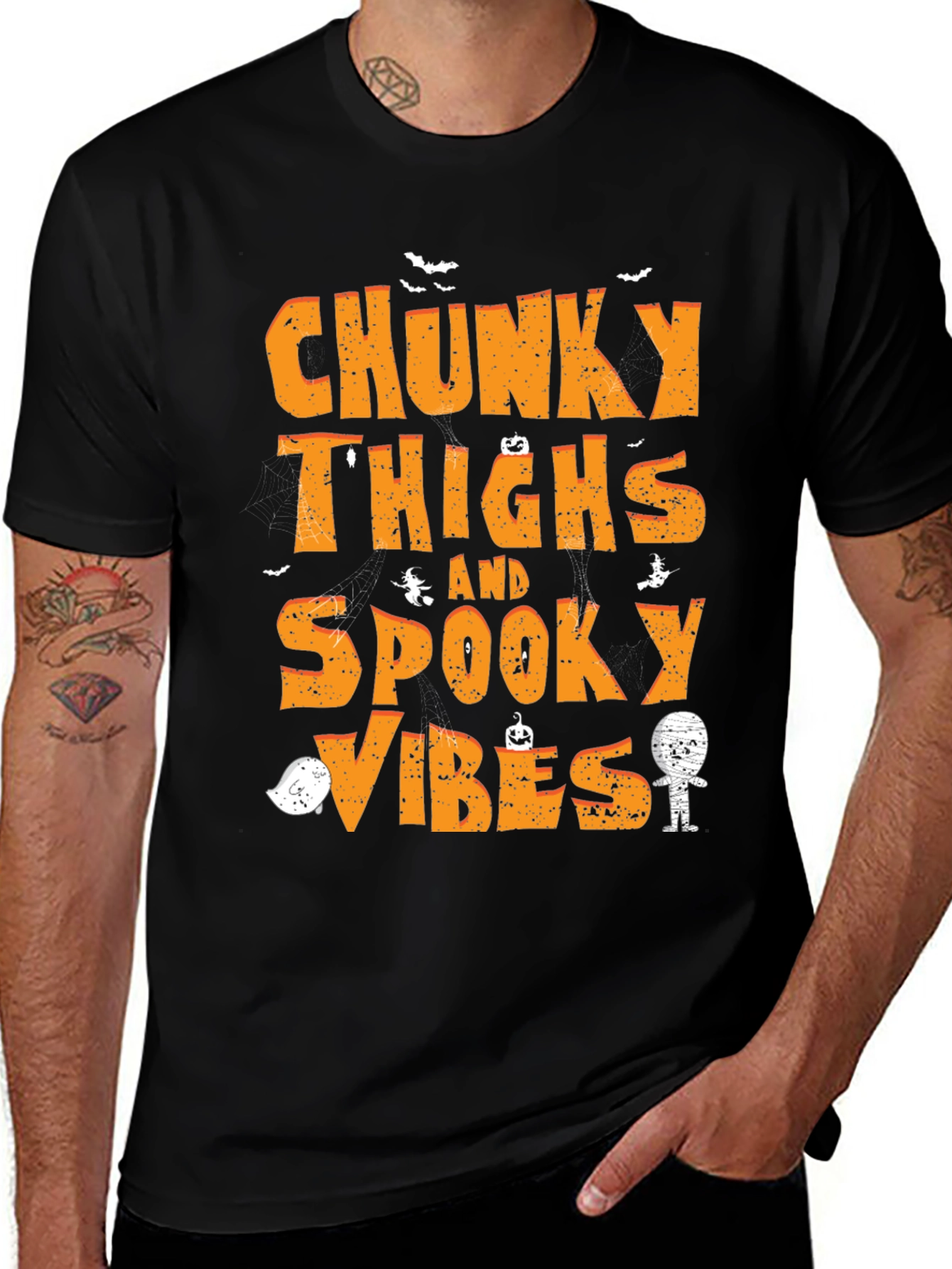 Chunky Thighs & Spooky Vibes Halloween T-Shirt