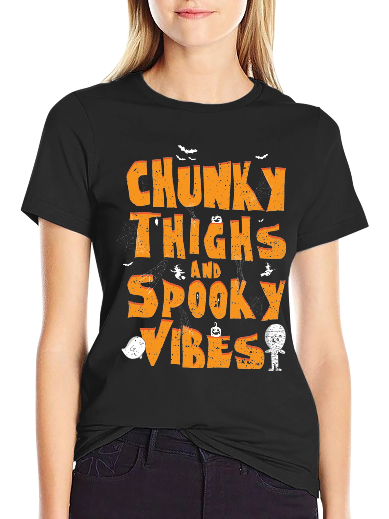 Chunky Thighs & Spooky Vibes Halloween T-Shirt