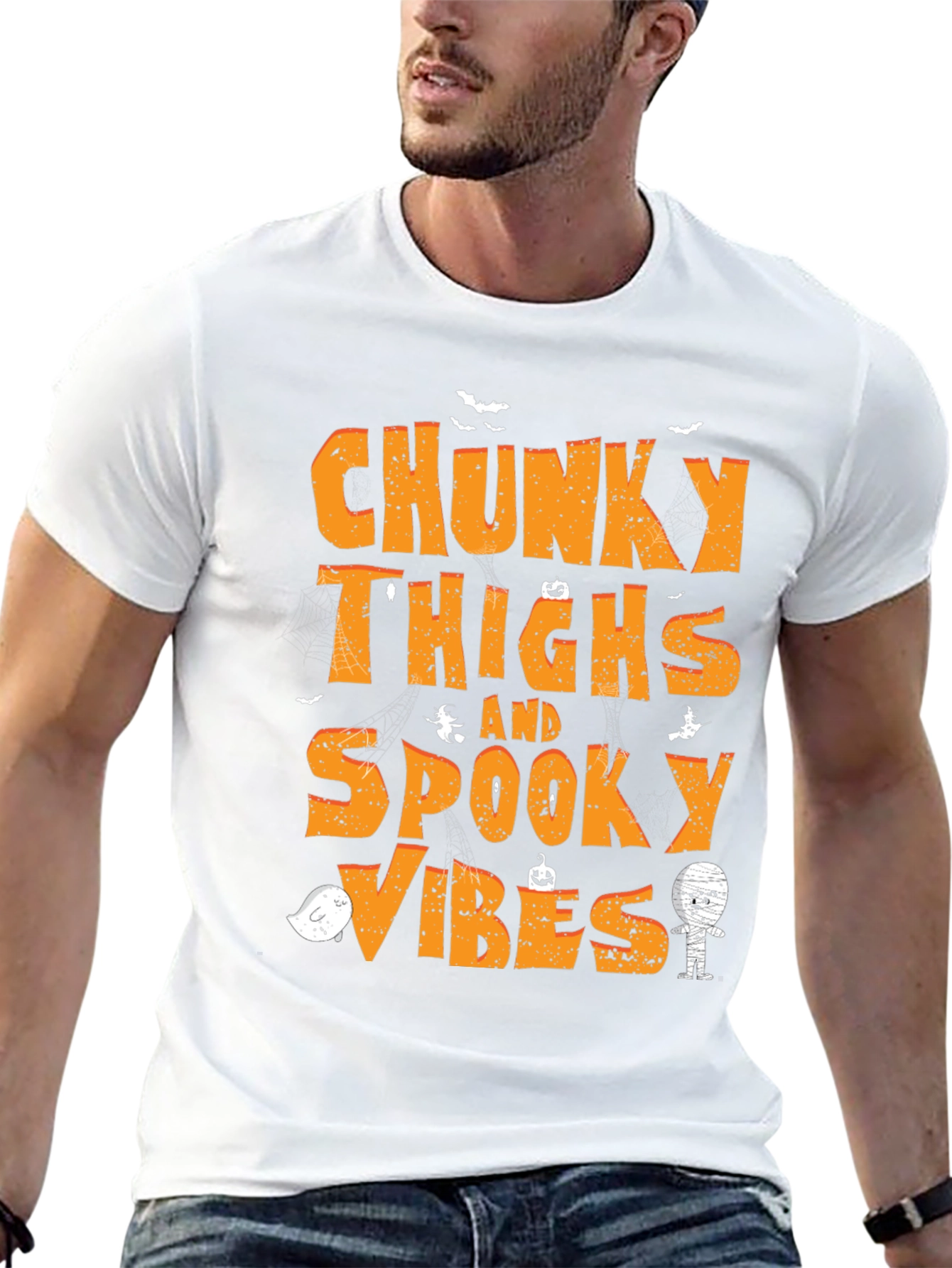 Chunky Thighs & Spooky Vibes Halloween T-Shirt